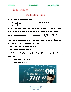 Ôn tập  Toán 11